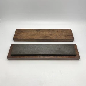 Vintage Norton India Giant IM2 Oilstone 2.5” x 11.5” Honing Stone Mahogany Case - Picture 1 of 14