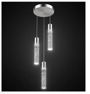 3-Light LED Pendant Lights Kitchen Island Crystal Bubble Nickel Free Shipping - Picture 1 of 5