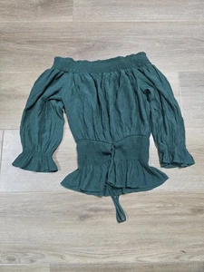 Neu mit Etikett E M T.J. Maxx Damenbluse grün halbarm Größe Medium - Bild 1 von 8