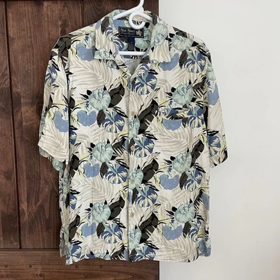 Nat Nast Men’s Medium Silk Button Up Hawaiian Camp Floral Luxury Edition - Image 1 of 4