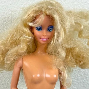 Vintage Mattel Barbie & the Rockers Nude Doll 1985 Blonde Hair Purple Eyeshadow - Imagen 1 de 8