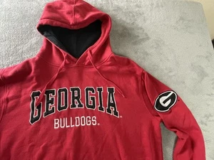 Vintage Georgia Bulldogs Hoodie Mens Large Red Pullover Embroidered NCAA - Picture 1 of 13