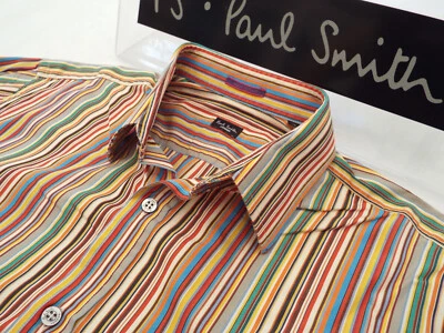 PAUL SMITH Mens Shirt 🌍 Size 16" (44" CHEST) 🌎 RRP £95+ 📮 ICONIC STRIPES - Image 1 of 4