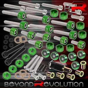 For Honda D-Series Cup/Header/Cam Cap/M6 10mm Fender/Valve Washers+Bolts Green - Picture 1 of 6