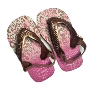 NEW Baby Havaianas pink leopard - Picture 1 of 3