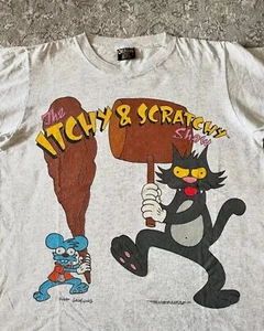 ITCHY AND SCRATCHY T-SHIRT SIMPSONS CARTOON ANIME MATT GROENING RETRO COMIC - Bild 1 von 4