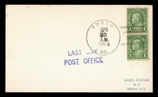 DR WHO 1954 LAST DAY DPO 1920-1954 TORCH MO MISSOURI POSTCARD c312328