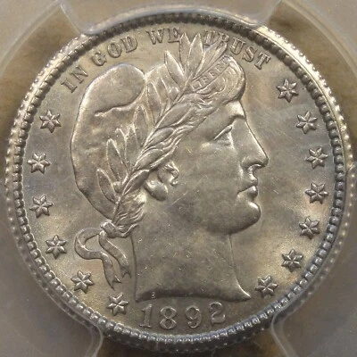 1892-O Barber Quarter 25c PCGS Certified AU58 - Image 1 of 4