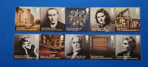 Great Britain Stamps, Scott 3001a, 3006a Complete Set MNH, Folded Cover