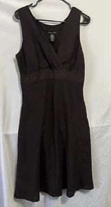 New York & Company Dress Size 16 Brown Sleeveless Eyelet Around Waist Read - Picture 1 of 12