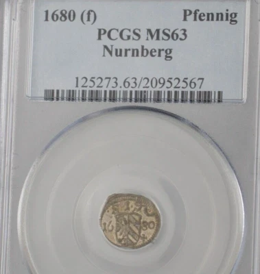 1680 (f) Pfennig Nurnberg MS63 - Image 1 of 2
