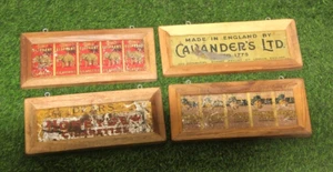 1775er Vintage 4 Stück verschiedene Marken Zigaretten Ad Litho Blechschild Tafel, England - Bild 1 von 9