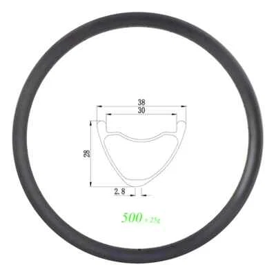 Llanta sin cámara cubierta asimétrica de fibra de carbono 29er para MTB ENDURO DH 38x28 mm 28H Foto 1 de 4