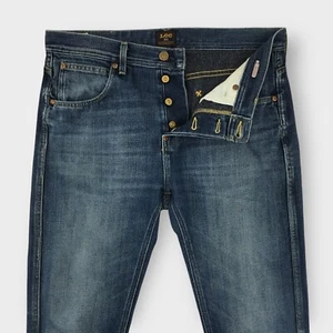 LEE Rider 101 Tapered Speckled Denim Jeans Mens Size 33x30 Woven in Japan - Picture 1 of 10