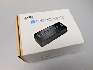 Anker 7-Port USB 3.0 Data Hub w/ 36W Power Adapter BC 1.2 Charging Port Splitter - Picture 1 of 6