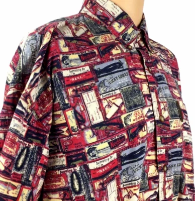 Camisa señuelo de pesca para hombre talla L aparejos pescador botones North River Foto 1 de 4