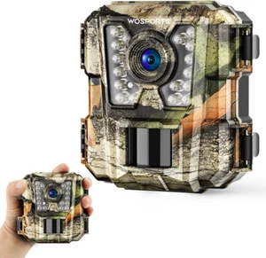 WOSPORTS Mini Trail Camera,24MP 1080P HD Game Hunting Camera Motion Activated wi - Picture 1 of 7