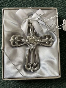 FASHIONCRAFT Silver Toned Cross Ornament Jewel Christian Hanging NIB - Picture 1 of 3