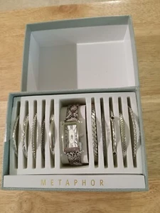 1 Wrist Watch 10 Bracelet Set by Metaphor Women Ladies - Needs Battery - Picture 1 of 4