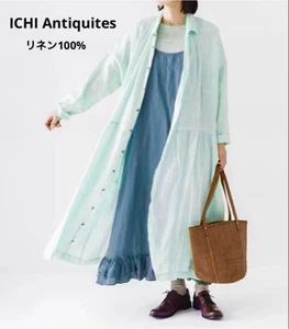 Ichi Antiques 100% Linen Gathered One Piece Dress New with Tags - Picture 1 of 24