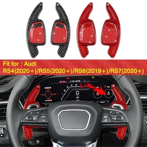 Carbon Fiber Steering Wheel Paddle Shifter Extension For Audi RS4 RS5 RS6 RS7 - Foto 1 di 14