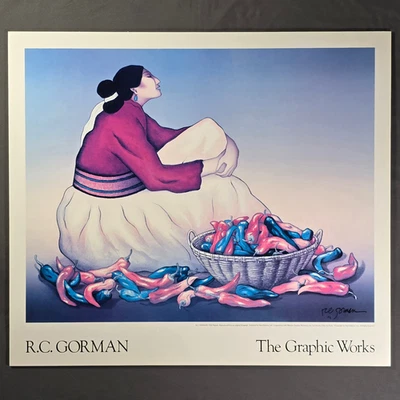Impresión firmada "Chili Peppers" por R.C. Gorman ~ The Graphic Works Navajo 31" x 27" Foto 1 de 4