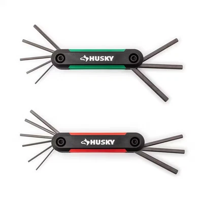 Folding Hex Key Set (9-Pieces SAE, 8-Pieces MM) - Image 1 of 4