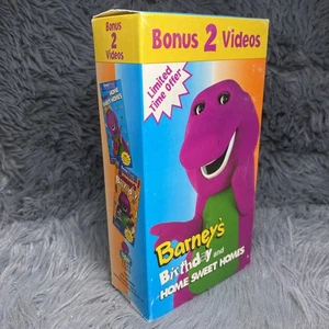 Barney Bonus Videos Home Sweet Homes & Barney's Birthday 2 VHS Tape Set PBS Rare - Picture 1 of 9