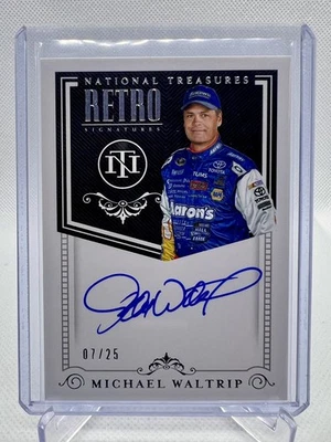 Michael Waltrip Auto /25 2020 National Treasures Retro Signatures NASCAR HOF - Image 1 of 4