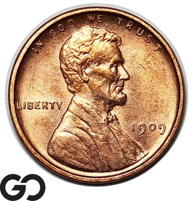 1909 Lincoln Cent Wheat Penny, Gorgeous Red, Superb Gem BU++ RD - Image 1 of 3