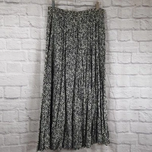 Vintage Bobbie Brooks Rock Damen Medium Plissee Maxi Knopfleiste elastischer Bund - Bild 1 von 5
