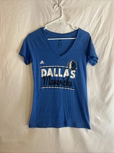 WOMEN'S ADIDAS NBA DALLAS MAVERICKS BLUE T-SHIRT SIZE M - Picture 1 of 8