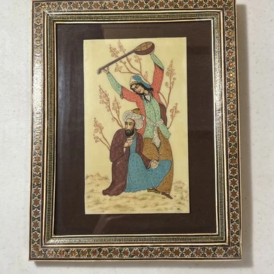 Pintura en miniatura persa vintage al estilo de Ardeshir Mojarrad TAKESTANI Foto 1 de 4