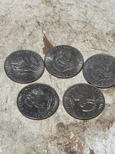 FIVE Esenhower Dollar - Picture 1 of 9