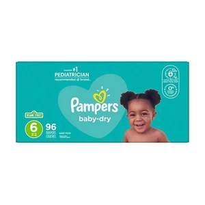 Pampers BabyDry Diapers - Sesame Street-Size 6 - 96 ct Box With Handle Holes - Picture 1 of 4