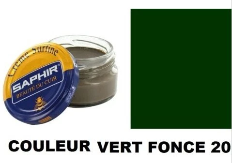 Pommadier crème surfine cirage cuir pot 50ml vert foncé SAPHIR - Photo 1/1