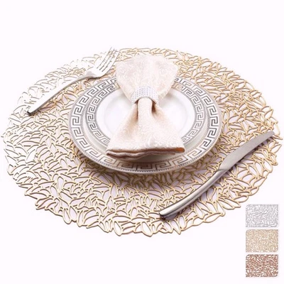 ENVENZO Round Placemats Set of 4 – Heat Resistant Table Mats 38cm Elegant Dining Decor