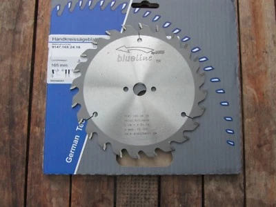 BLUELINE AKE HM-Handkreissägeblatt/Sägeblatt 165 x 1,6/2,6 x 16 Z 24 u. a. für DeWalt