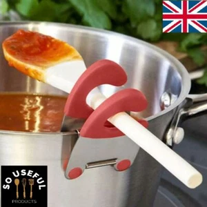 Spoon Rest Stainless Steel Storage Rack Anti Burn No Mess Spoon Holder Kitchen - Picture 1 of 9