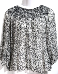 Blusa túnica Ulla Johnson para mujer 8 seda ligera floral transparente con calado - Imagen 1 de 6