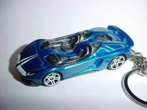 HOT 3D BLUE LAMBORGHINI AVENTADOR J CUSTOM KEYCHAIN CHAIN keyring FUN hot wheels - Picture 1 of 5