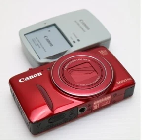 [Exc+5 wz/Charger] Canon PowerShot SX600 HS Compact Digital Camera Red Wi-Fi F/S - Picture 1 of 3