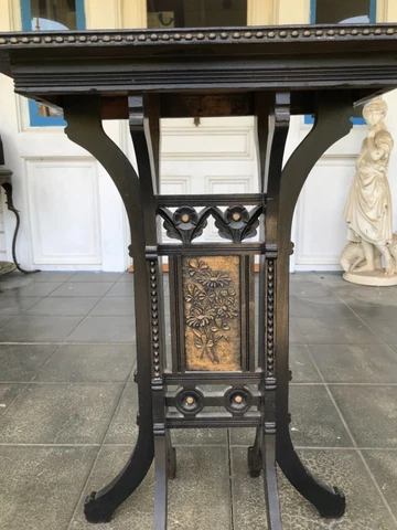 Victorian Aesthetic Ebonized Plant Stand / Lamp Table Cover