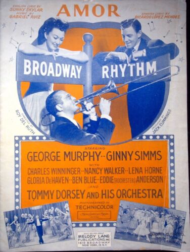 AMOR BROADWAY RHYTHM GEORGE MURPHY & GINNY SIMMS 1943 - MUSIC SHEET