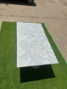 Natural White Quartz Agate Kitchen & Dining Countertop Slab Luxury Home Decor - Picture 1 of 9