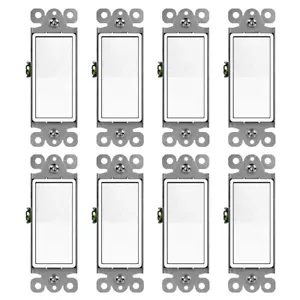 Home Decorator Rocker In Wall Paddle Switch Replacement 15A Single Pole 8 Packs - Picture 1 of 8