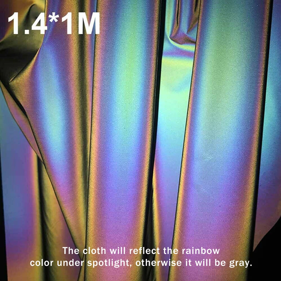 Iridescence Reflective Fabric Craft Iridescent Mirrored Holographic Magic Cloth - Image 1 of 4