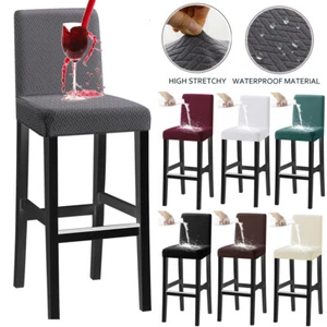 Waterproof Stretch Bar Stool Dining Chair Cover Kitchen Home High Seat Covers AU - Picture 1 of 35