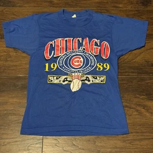 Chicago Cubs 1989 MLB Eastern Division Champions Vtg Logo 7 Screen Stars Tee Med - Picture 1 of 7