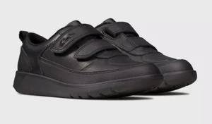 Clarks Jungen Schulschuhe UK 11,5 H schwarz Leder Riptape SCAPE FLARE Turnschuhe - Bild 1 von 14